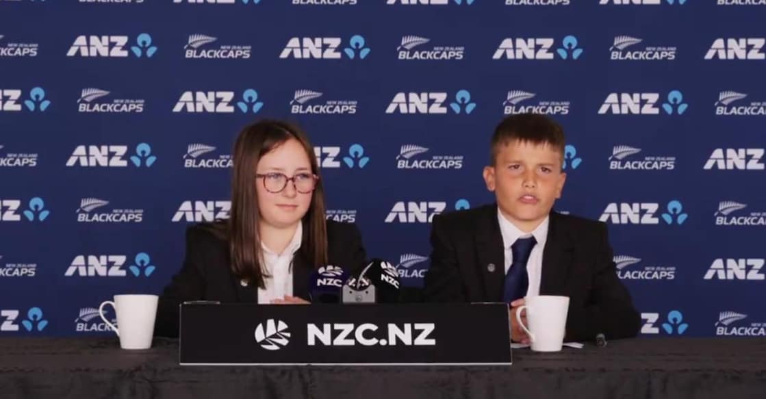 New Zealand Cricket wins hearts Two kids named Matilda and Angus made the announcement. Photo: X@BLACKCAPS