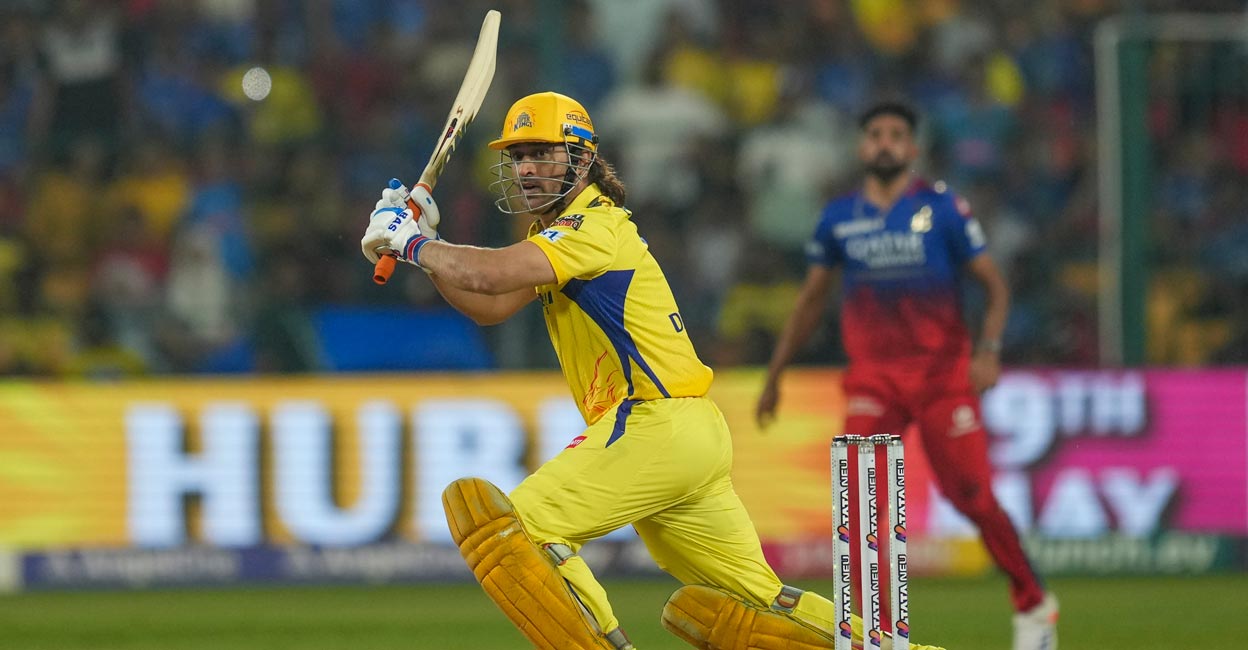 M S Dhoni could not take CSK to the playoffs. Photo: PTI/Shailendra Bhoojak