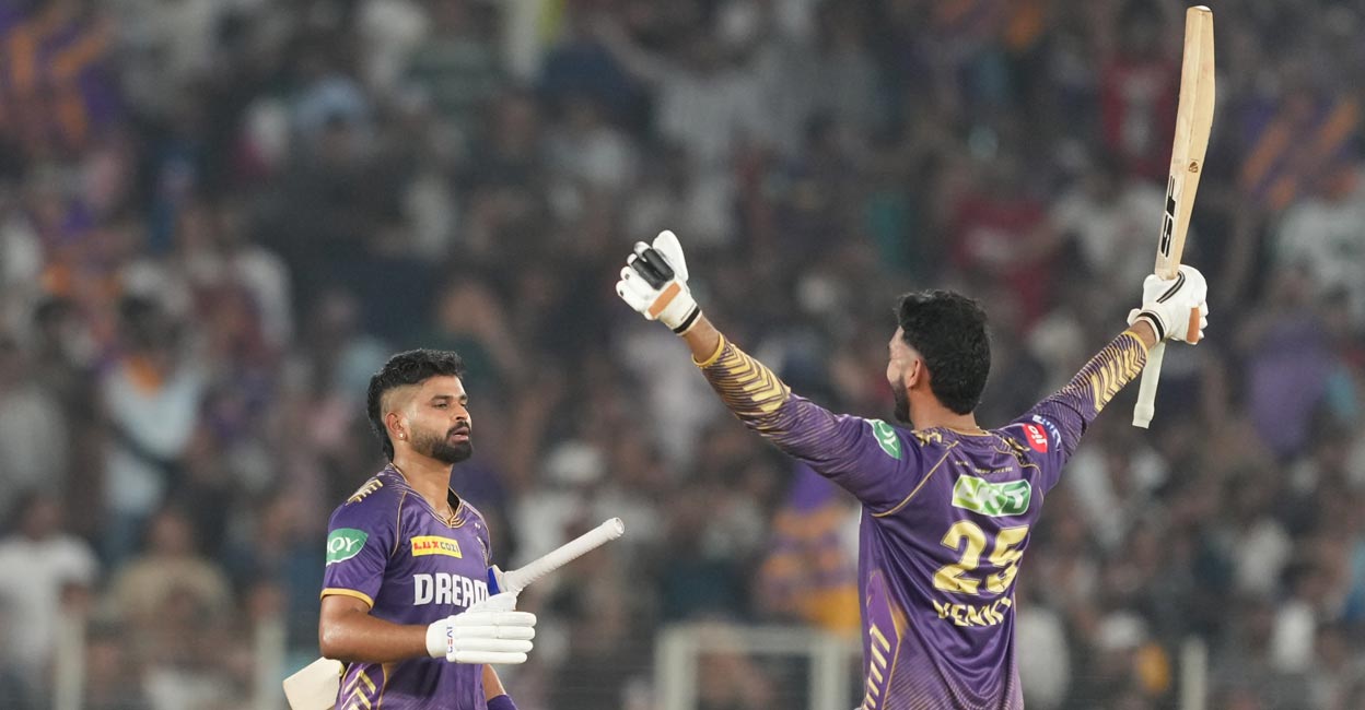 Shreyas Iyer and venkatesh Iyer took KKR home with ease. Photo: PTI/Kunal Patil