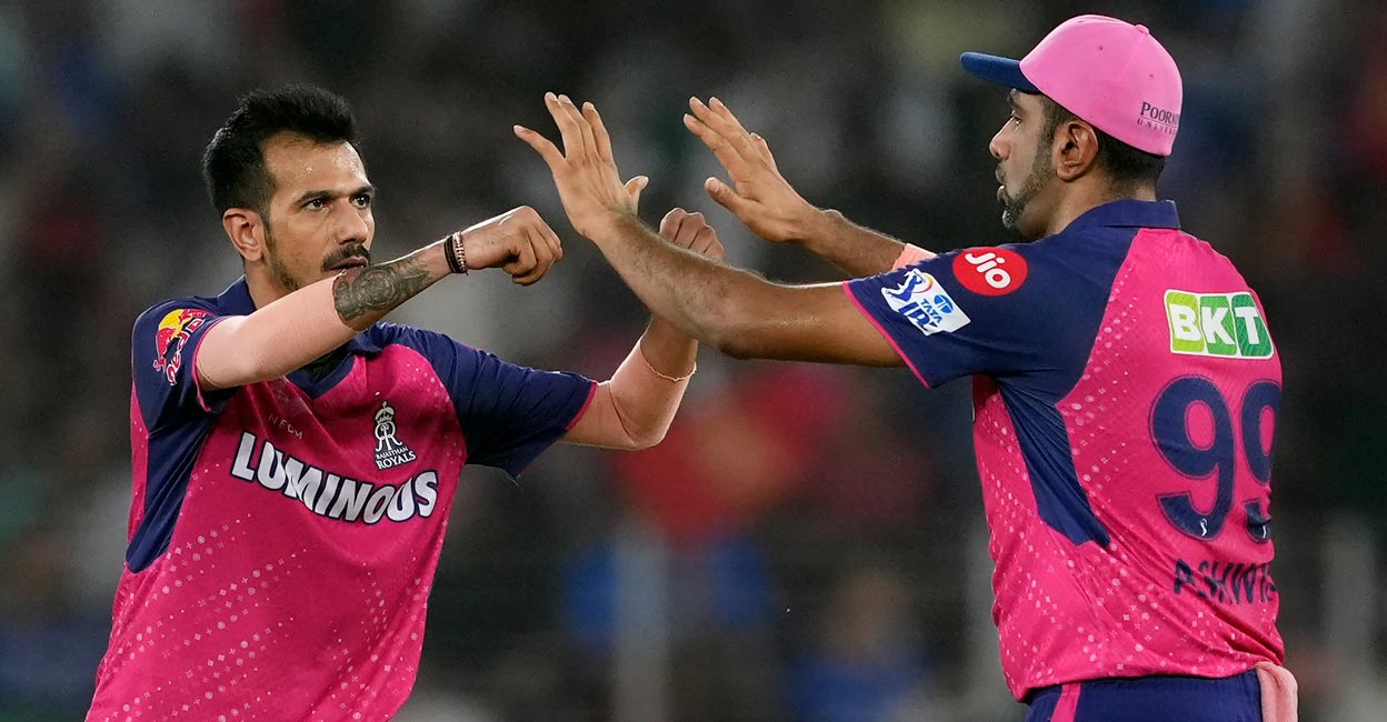 Chahal & Ashwin RR spinners Yuzvendra Chahal and R Ashwin were impressive. Photo: PTI/Kunal Patil