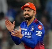 RCB opener Virat Kohli in action. Photo: PTI/ Ravi Choudhary