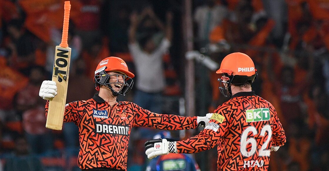 Abhishek Sharma and Travis Head Abhishek Sharma and Travis Head savour SRH's big win. Photo: PTI