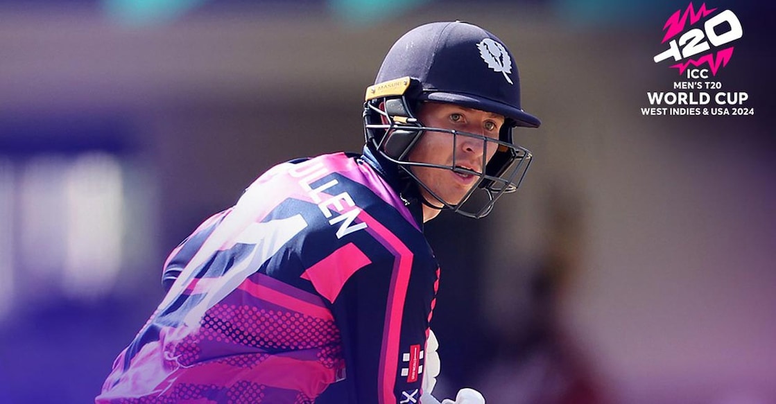 Brandon McMullen's unbeaten 61 of just 31 balls steered Scotland to victory. Photo: X@ICC