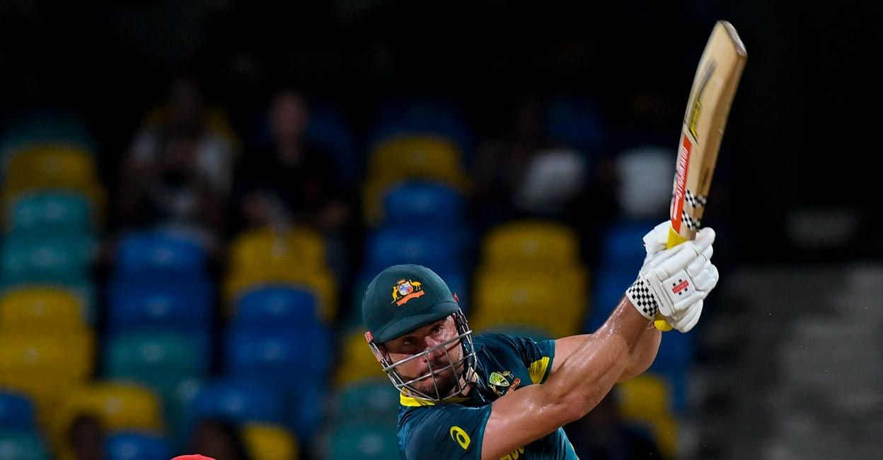 Marcus Stoinis Marcus Stoinis en route to his unbeaten fifty. Photo: AFP/Randy Brooks