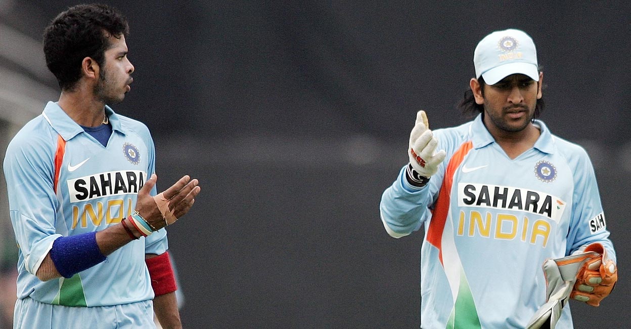 S Sreesanth and M S Dhoni did not always see eye to eye. File photo: AFP/Mannan Vatsyayana