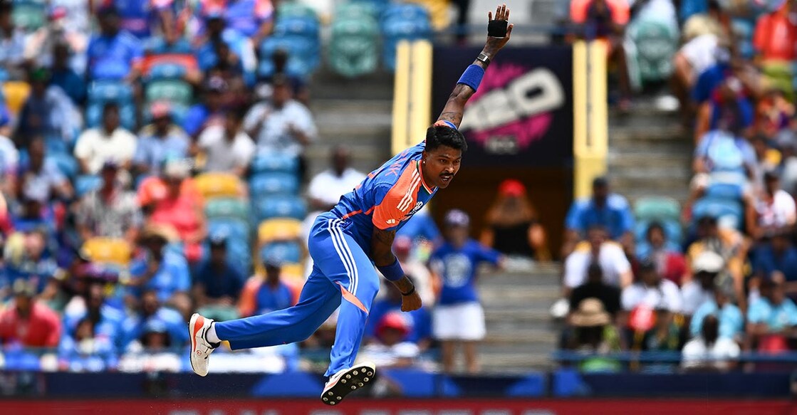 Hardik Pandya picked up 3/20 against South Africa in the final. File photo: AFP/Chandan Khanna
