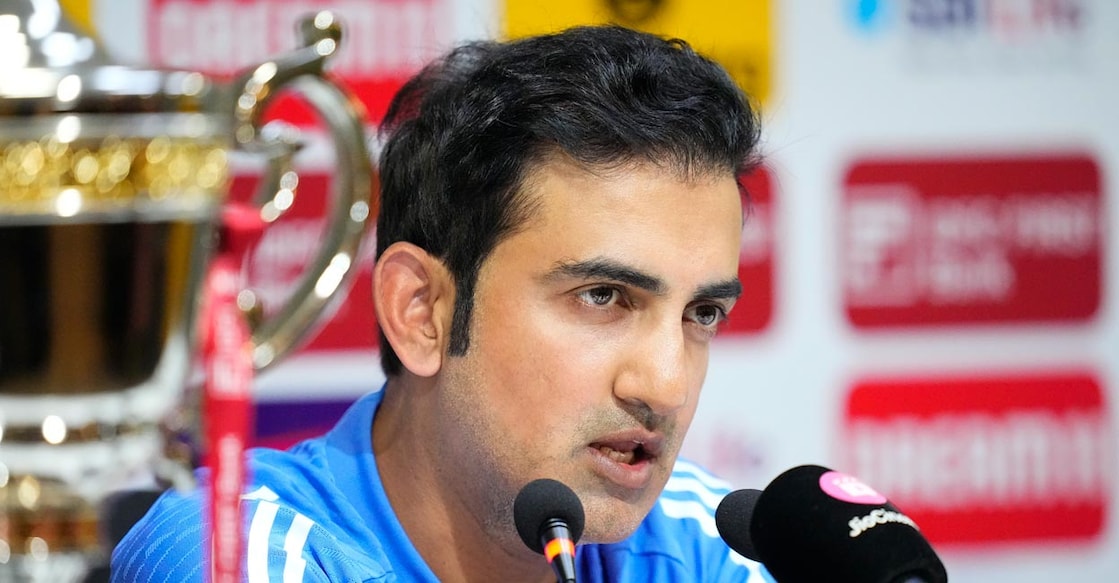 Gautam Gambhir addresses a press conference in Chennai. File photo: PTI/R Senthilkumar