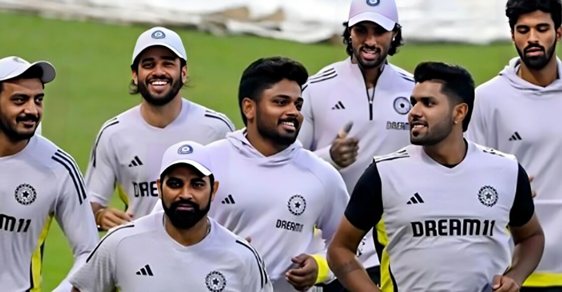Sanju Samson posted this image of training with his Indian teammates ahead of the home series against England. 
