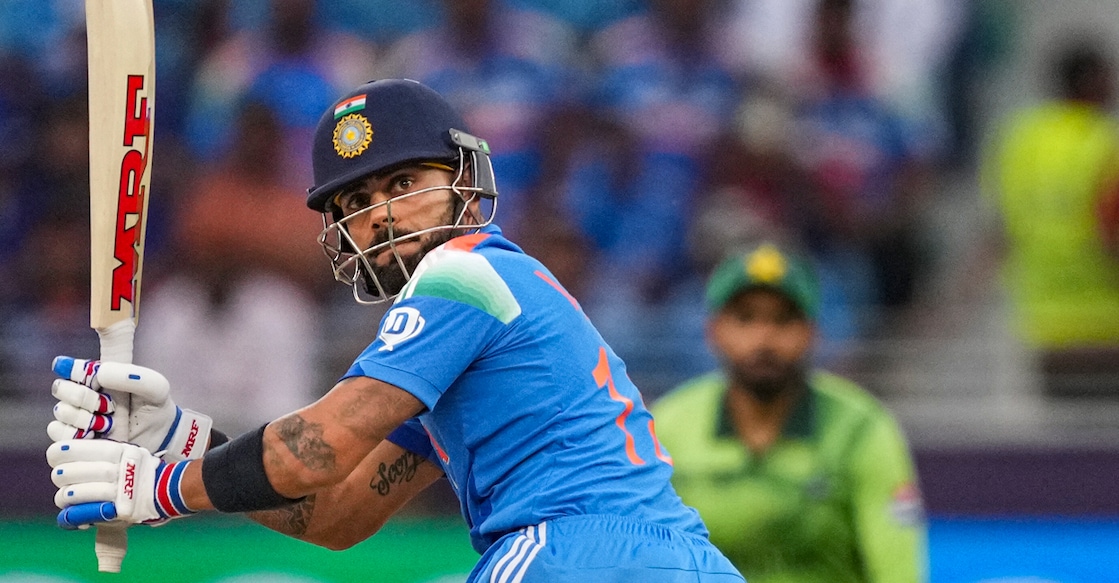 India’s Virat Kohli plays a shot against Pakistan in the ICC Champions Trophy in Dubai. Photo: PTI