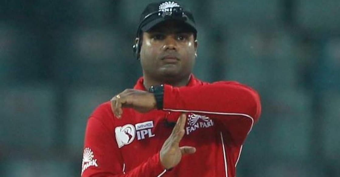 Umpire Nitin Menon. 