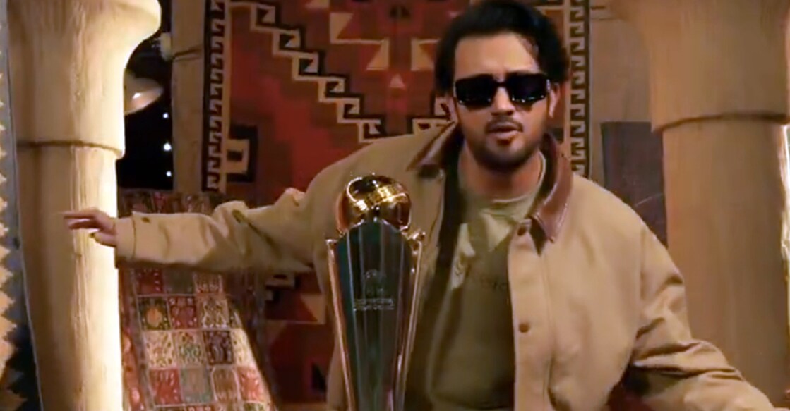 Atif Aslam performs next to the ICC Champions Trophy. Photo: Screengrab/ICC video