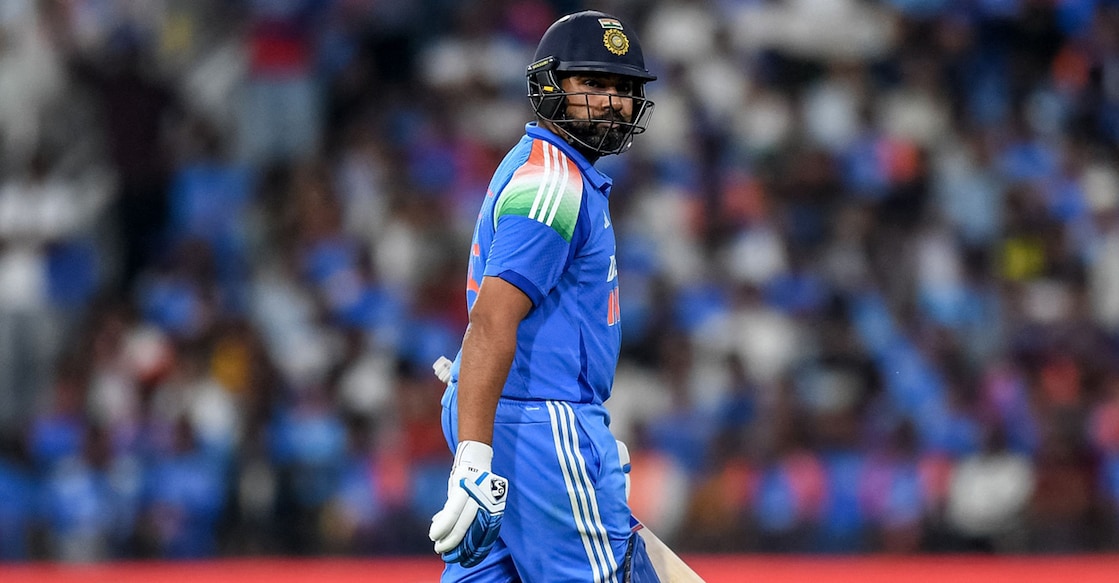 India's captain Rohit Sharma walks back to the pavilion after his dismissal during the first ODI against England at the Vidarbha Cricket Association Stadium in Nagpur on February 6, 2025. Photo: AFP/ Noah Seelam 