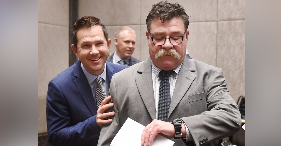 Ricky Ponting with David Boon. File photo: PTI