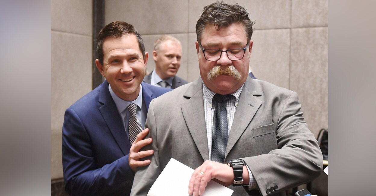 Ricky Ponting with David Boon. File photo: PTI