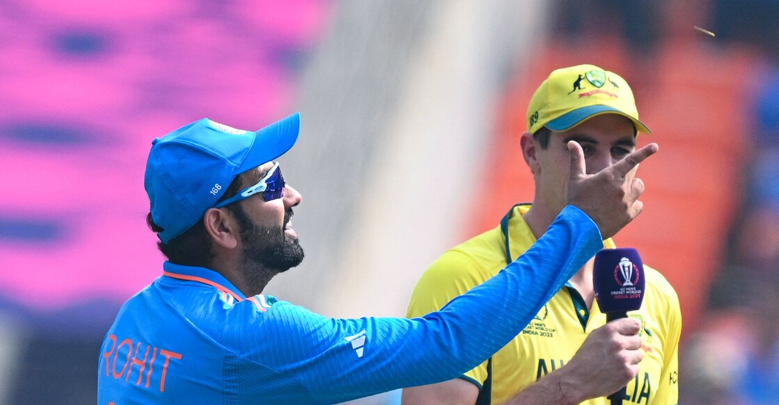 A file photo of India captain Rohit Sharma tossing the coin against Australia. File photo: PTI