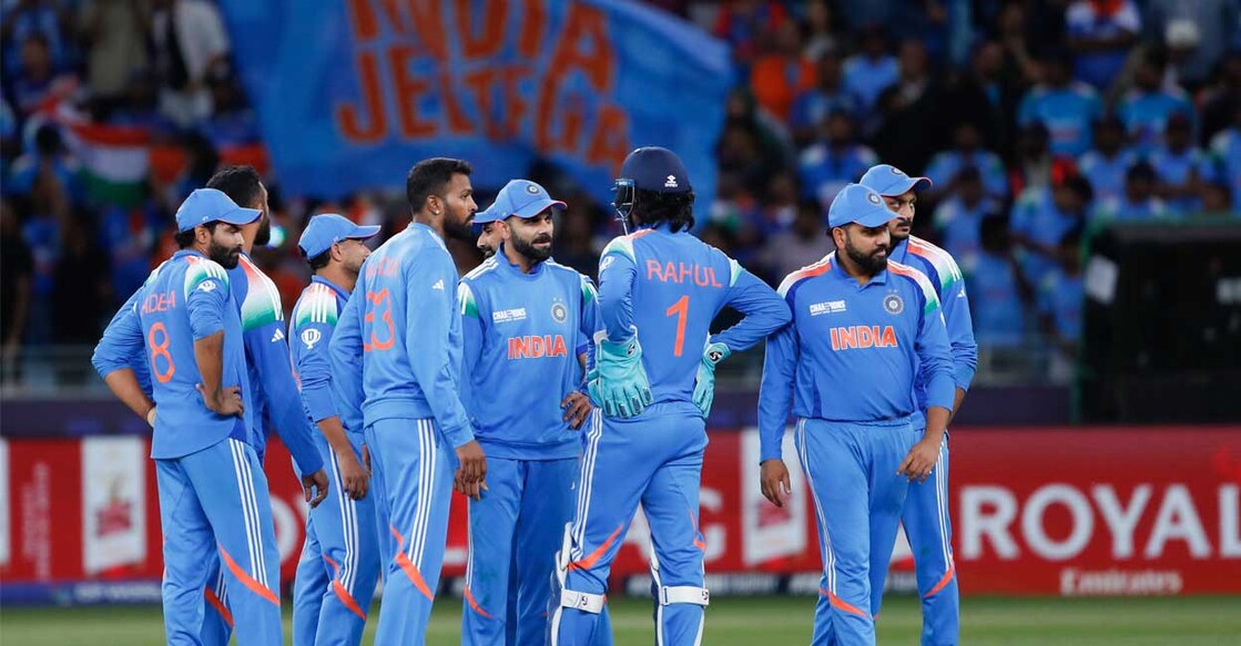 Indian players during their ICC Champions Trophy group stage match against New Zealand. Photo: X/@BCCI