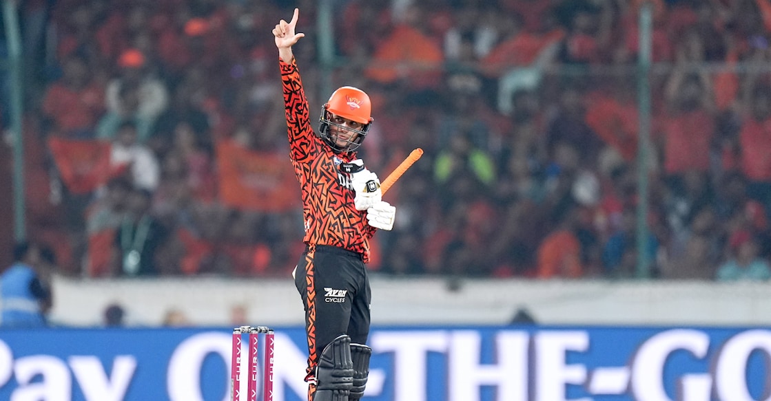 Abhishek Sharma during the match against Punjab Kings. Photo: X/@IPL