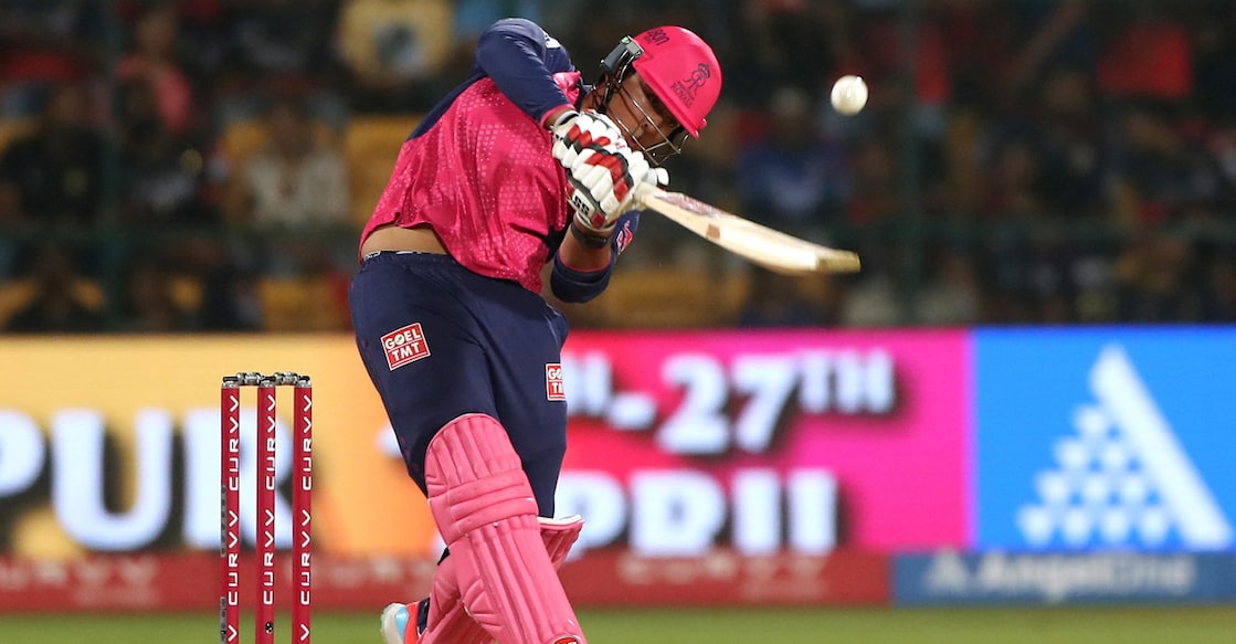 CRICKET-IPL-RCB-RR/ Rajasthan Royals' Vaibhav Suryavanshi in action against Royal Challengers Bengaluru in the IPL in Bengaluru on April 24, 2025. Photo: Reuters
