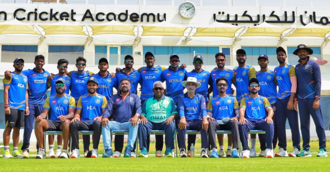 The Kerala cricket team that toured Oman. Photo: KCA