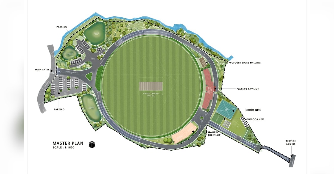 master-plan The master plan for the cricket ground in Kollam, proposed by the KCA. Photo: Special Arrangement