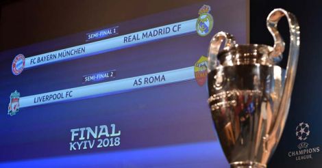 Champions League draw: Liverpool to face Roma in semifinals