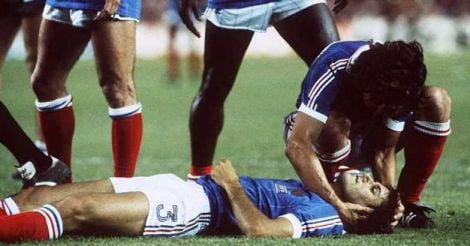 Schumacher's foul lands Battiston in coma