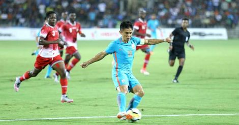 Chhetri equals Messi's international goals record