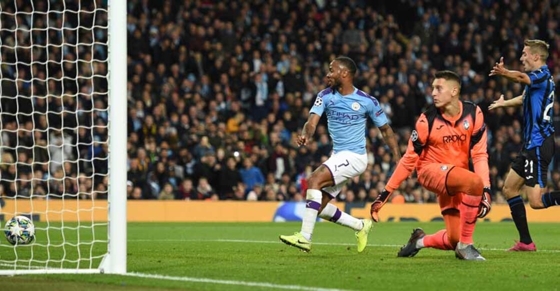Sizzling Sterling hits hat-trick as Man City thump Atalanta