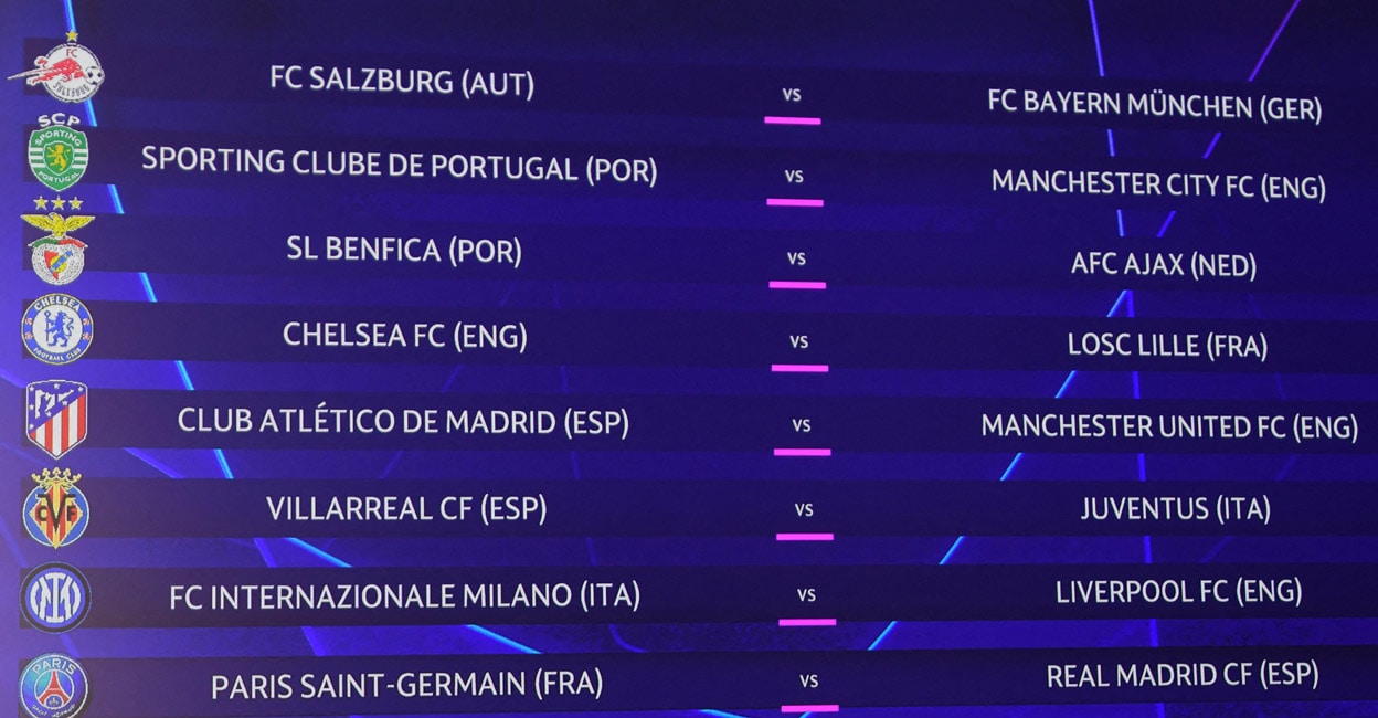 FULL DRAW  The Champions League last 16 draw for 22/23 - Get French  Football News