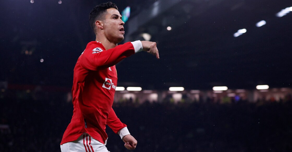 Cristiano Ronaldo reacts after socring a goal against Arsenal. Photo: Reuters/Phil Noble