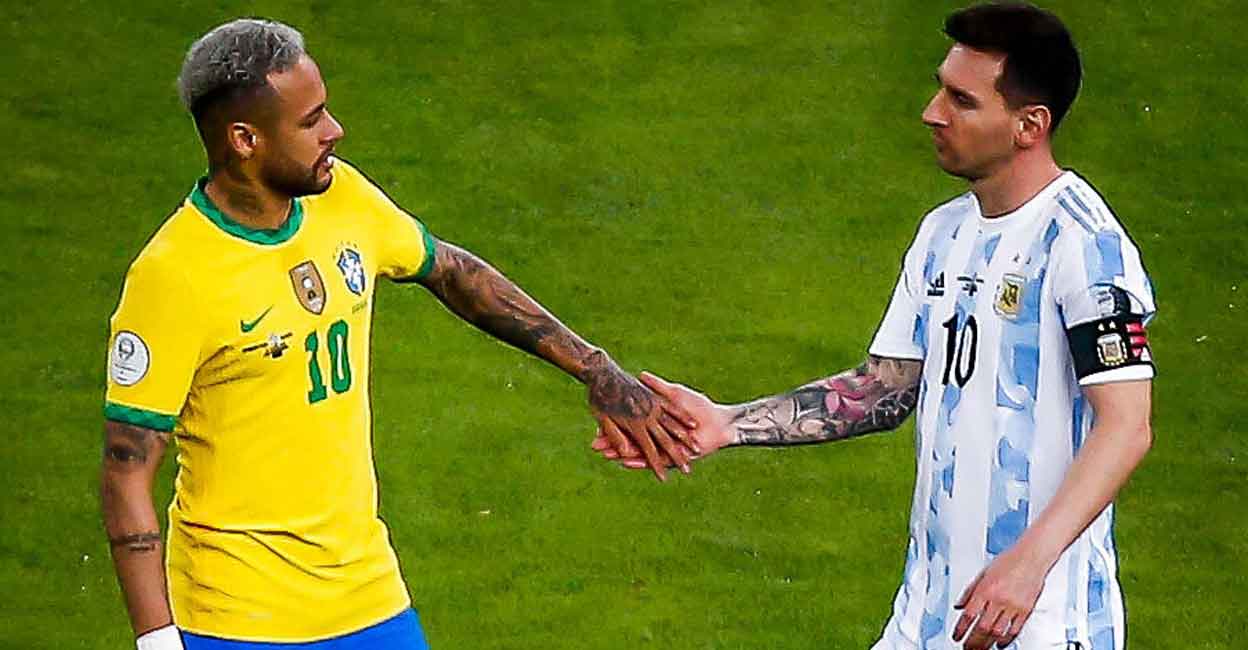 Messi consoles Neymar after Copa America final | Video | Copa America ...