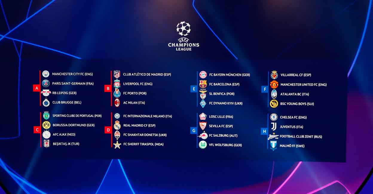 UCL group stage draw