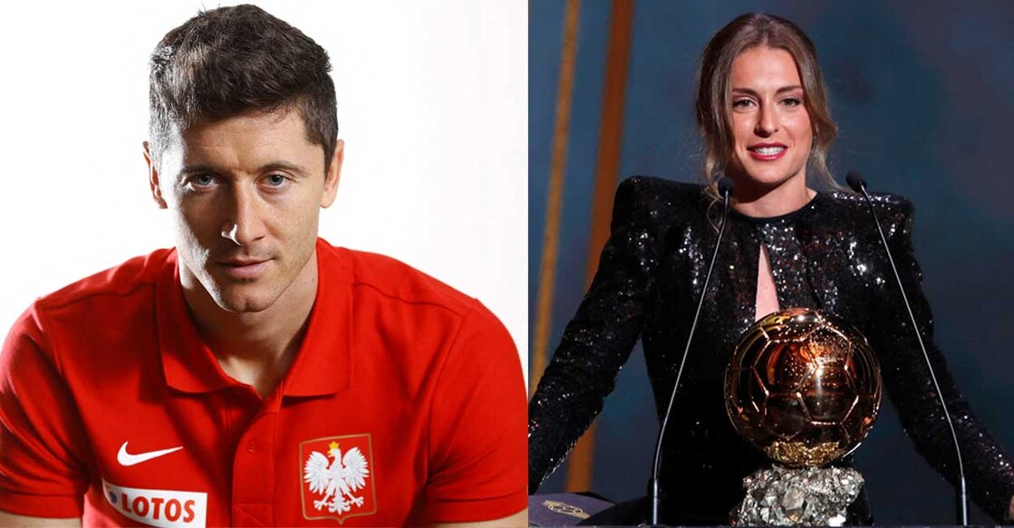  Poland's national soccer team captain Robert Lewandowski, Barcelona's Alexia Putellas. Photo: REUTERS