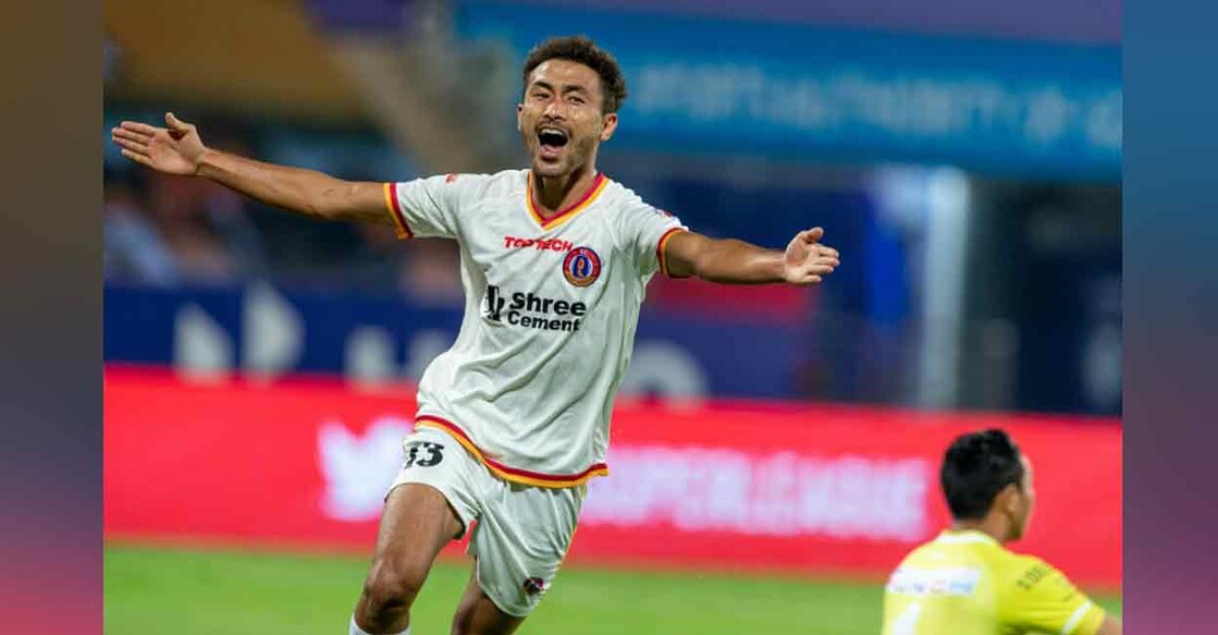 Naorem Mahesh Singh scored both the goals in East Bengal's 2-1 win over FC Goa. Photo: Twitter/ @IndSuperLeague