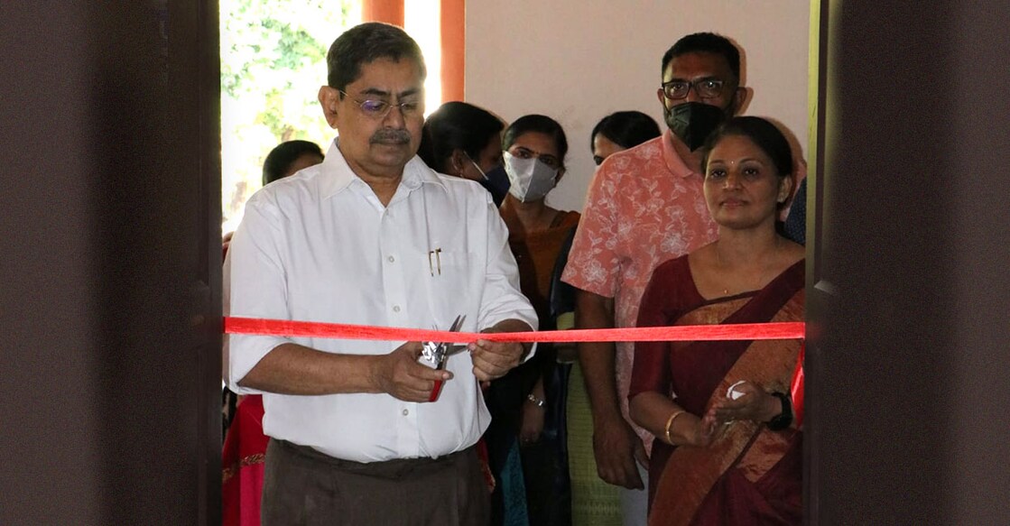 MA College Association Secretary Dr Vinny Varghese inaugurates the organising committee office. 