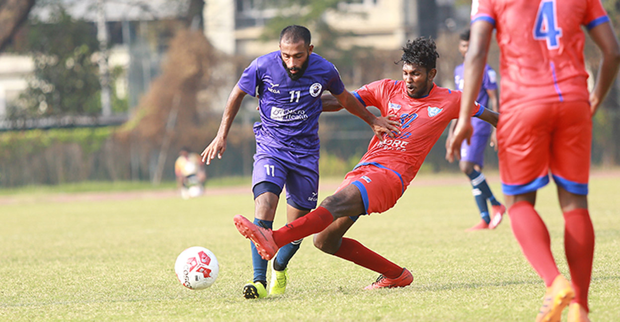 Kerala United hold KSEB Action from the Kerala United FC-KSEB match. Photo: Twitter/Kerala United FC