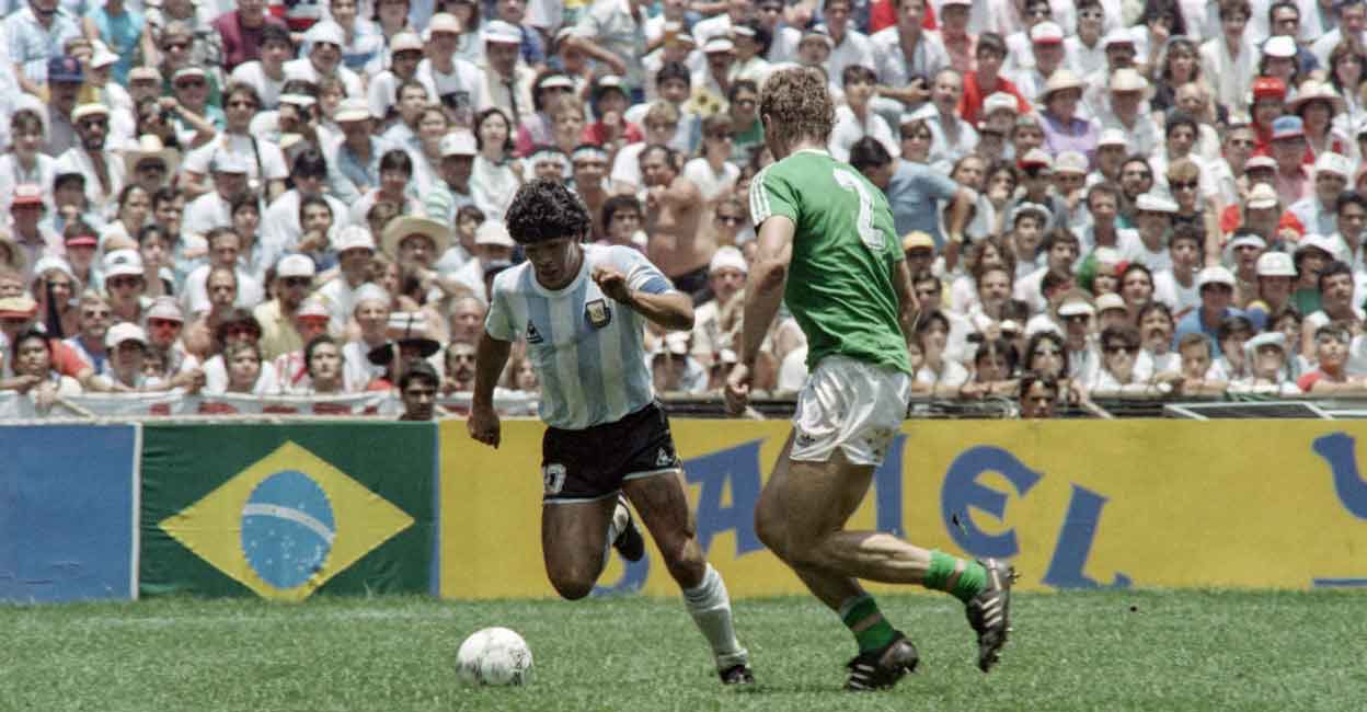 Maradona and Voller Argentina captain Diego Maradona and Germany's Rudi Voller in action in the 1986 World Cup final. File photo: AFP