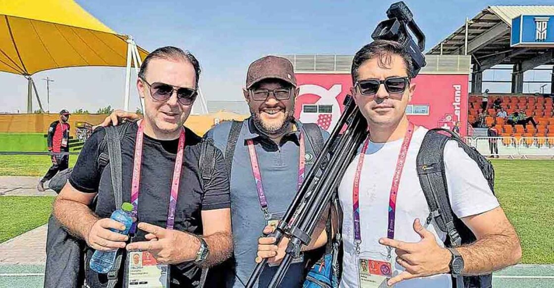 Brazilian mediapersons at the Swiss training ground. Photo: Manorama