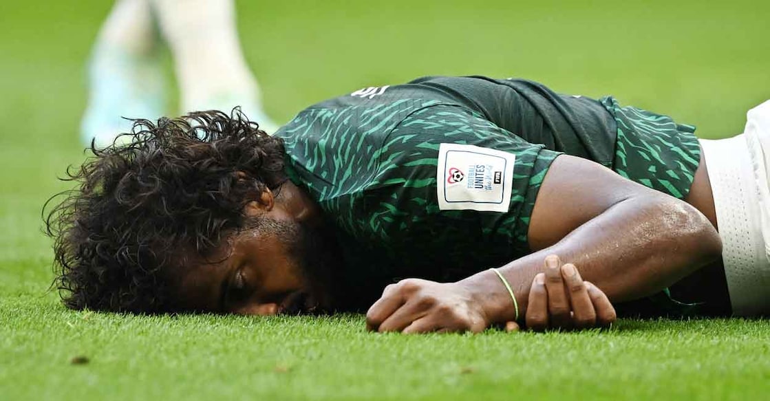 Saudi Arabia's Yasser Al-Shahrani picked up the injury in their opening game. Photo: Reuters/Dylan Martinez