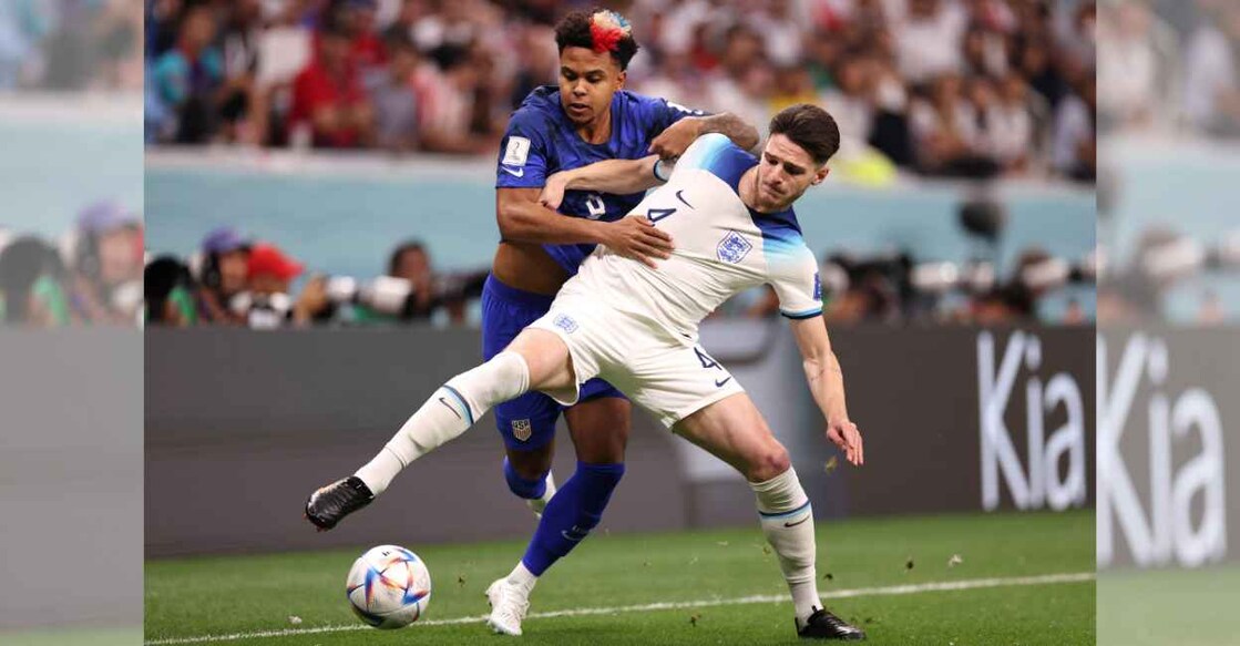 England, USA players in action. Photo: Twitter/@England
