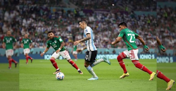 Jugadores de Argentina y México en acción.  Foto: Argentina/Twitter