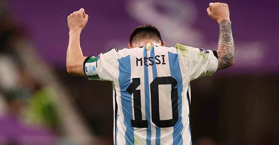 Lionel Messi celebrates after the match against Mexic. Photo: Reuters/Kai Pfaffenbach 