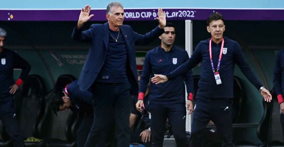 Iran coach Carlos Queiroz reacts during the game against Wales. Photo: Reuters/Dylan Martinez