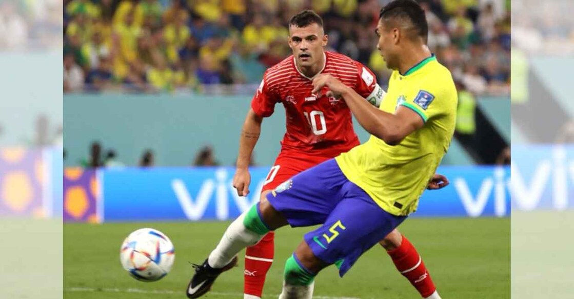 Brazil's Casemiro in action. Twitter/FIFA World Cup