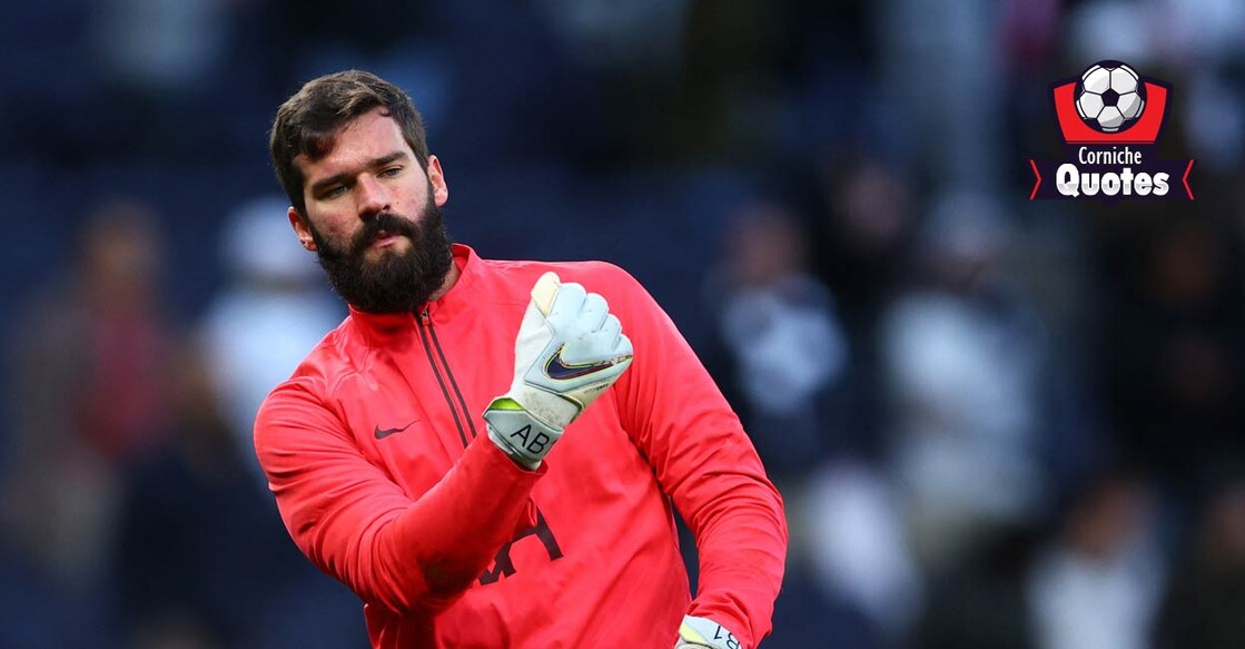 Liverpool's Alisson during the warm up before a Premier League match in early November. Photo: Reuters/David Klein