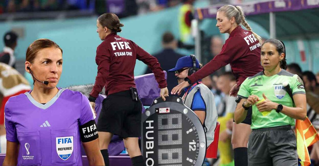 Stephanie Frappart, Neuza Back and Karen Diaz will become the first all-female refereeing team for a men's World Cup match. Photos. Reuters