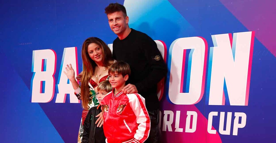 Gerard Pique with Shakira and their children. File photo: Reuters/Albert Gea