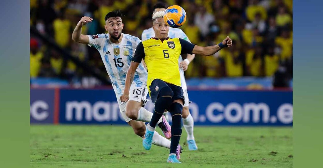 Ecuador's Byron Castillo in action against Argentina. File photo: Reuters/ Franklin Jacome