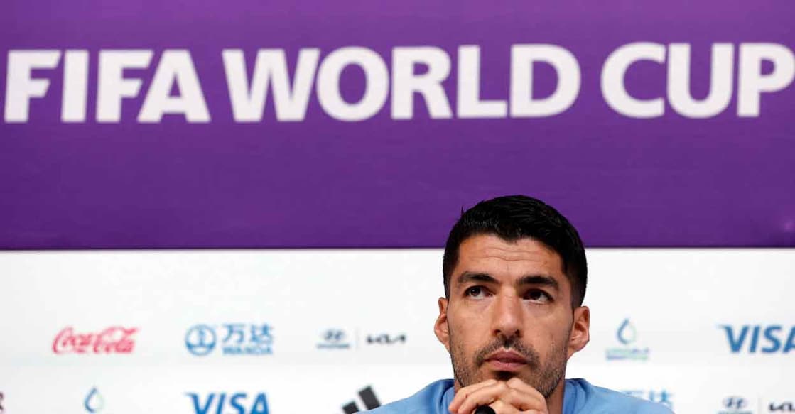 Uruguay's Luis Suarez during the press conference. Photo: Reuters/Benoit Tessier