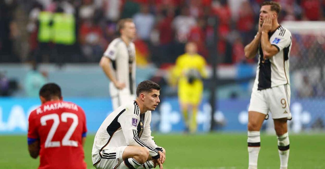 Germany's Kai Havertz looks dejected after the match. Photo: Reuters/Matthew Childs